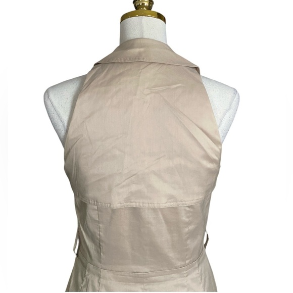 Ann Taylor Women’s Beige Khaki Sheath Sleeveless Collared Fitted Dress Size 4 - Picture 7 of 11